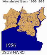 Animation of land loss from 1956-1993.  USGS-NWRC