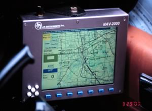 A map on the screen of a GPS.