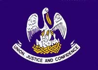 Lousianana state flag: "Union, Justice and Confidence"